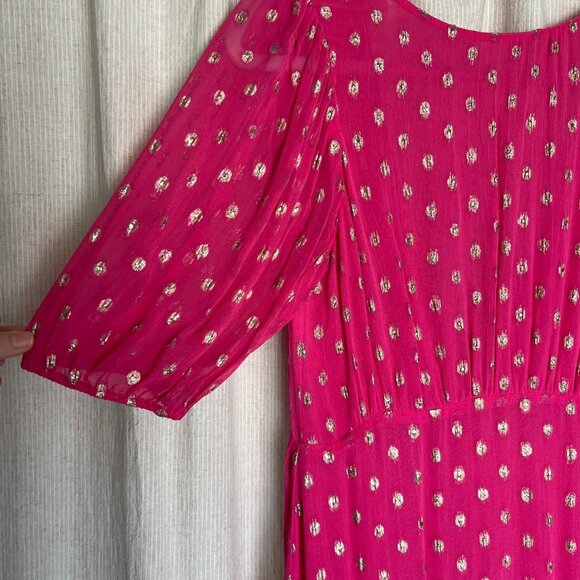 RIXO Shireen Pink Midi Maxi Dot Dress size US 2 - Picture 5 of 9